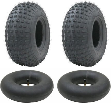 Parnells 145/70-6 ATV Tyres & Tubes Knobby 50cc 90cc 110cc 75kgs Wanda P319 (Set of 2)